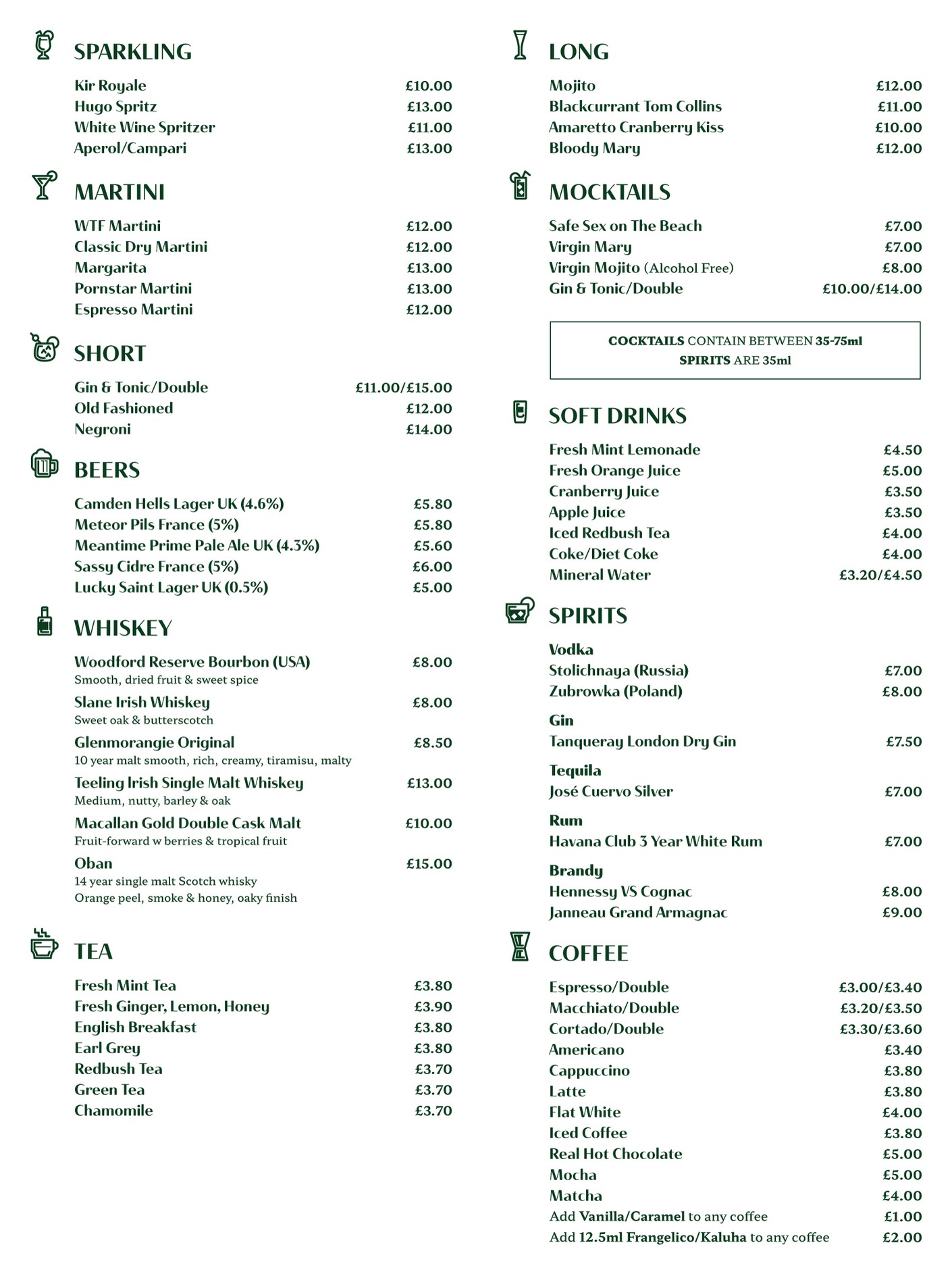 Drinks | The Wet Fish Café — West Hampstead & Primrose Hill