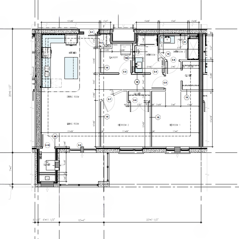 E Floor Plan - 1122 SqFt - 2,749