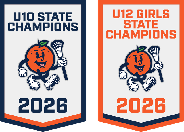 Naperville Orange Crush 2026 U10 boys and U12 girls state championship banners