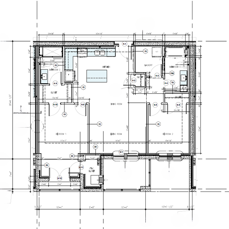 Unit H FLoor Plan -1194 Sq Ft - 2,799