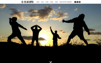 Screenshot of The Last Supper band website designed by Vito Creative using Pagecloud, featuring a bold rock-inspired layout highlighting music, tour dates, and global achievements.