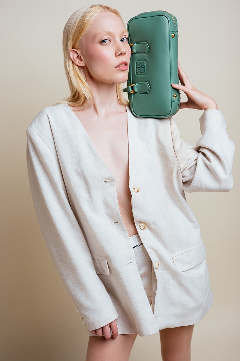Model photoshoot Miu Miu editorial