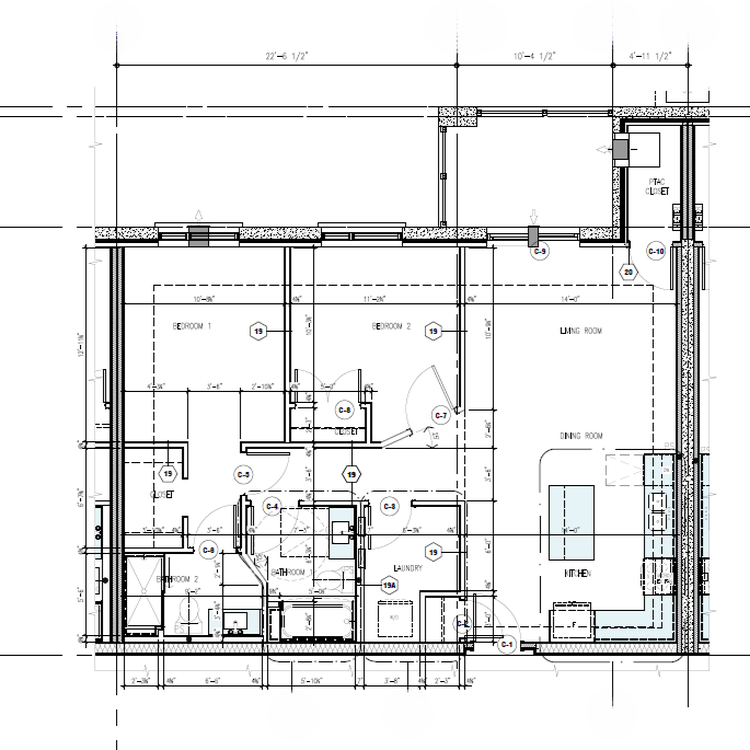 Unit C Floor Plan -1119 Sq Ft - $2749