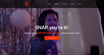 Screenshot of the PocketPic website designed by Vito Creative using Pagecloud, featuring a bright, engaging layout for a photo booth rental company.