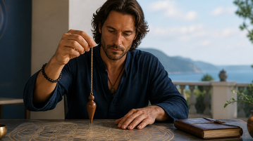man using a pendulum