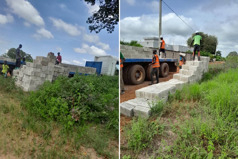 senegalhilfe.ch - Senegal - unloading delivery of building materials