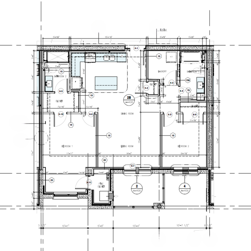 Unit G Floor Plan - 964 Sq Ft - 2,249