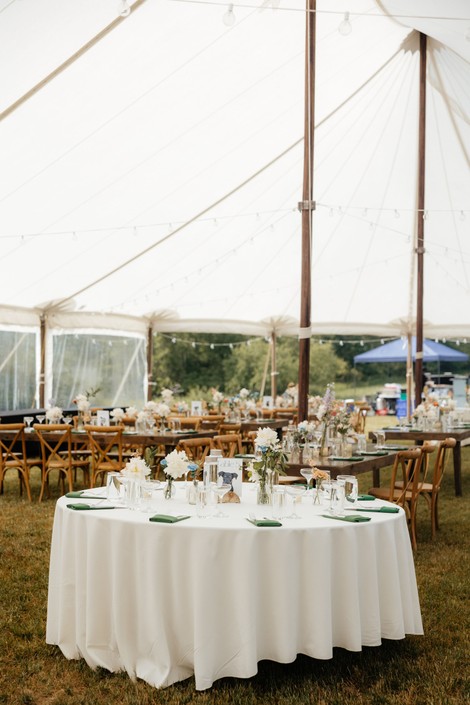 Copper Bowl Ranch wedding set up tables.