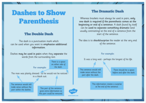 dashes for parenthesis