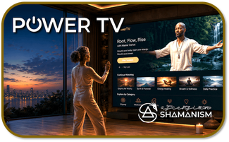 Woman doing Power TV class at home