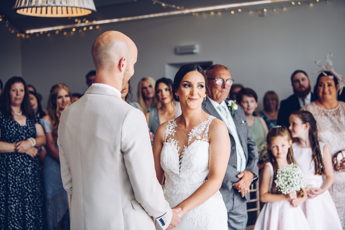 Wedding ceremony at Llanerch vineyard