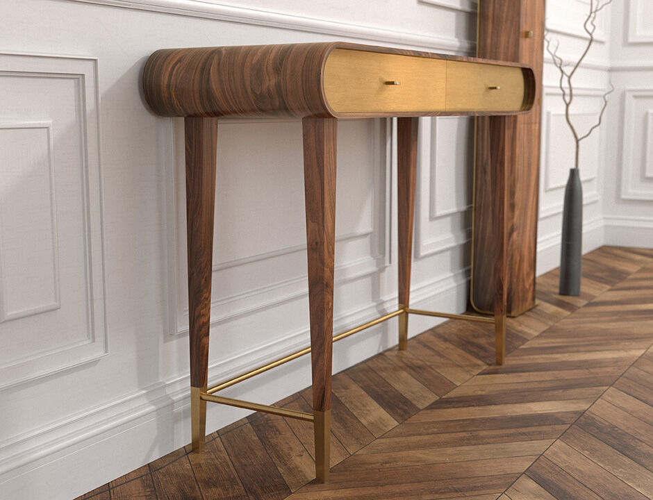 console en noyer cintre