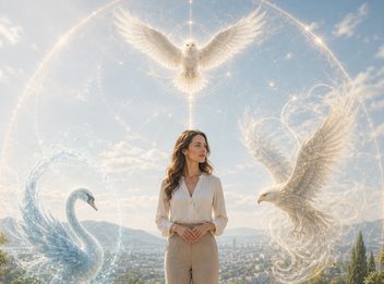 woman with three spirit allies