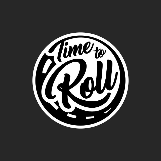 Time to Roll logo for a family on a big adventure doing a lap around Australia. Graphic Design Port Macquarie.