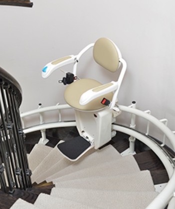 Curved stair lift installation.