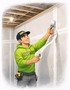 animation of a technician taping 2 sheets of sheetrock