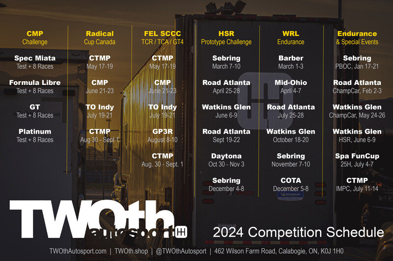 2024 Competition Schedule - TWOth Autosport Blog