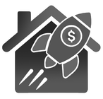 Icon of a roof with the word FICO and house keys hanging off the O in FICO