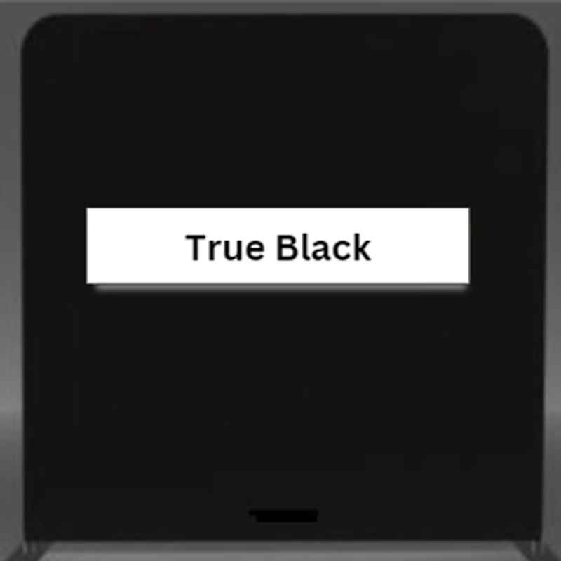 Solid black photo booth backdrop offering a clean, dramatic background for modern and formal events.
