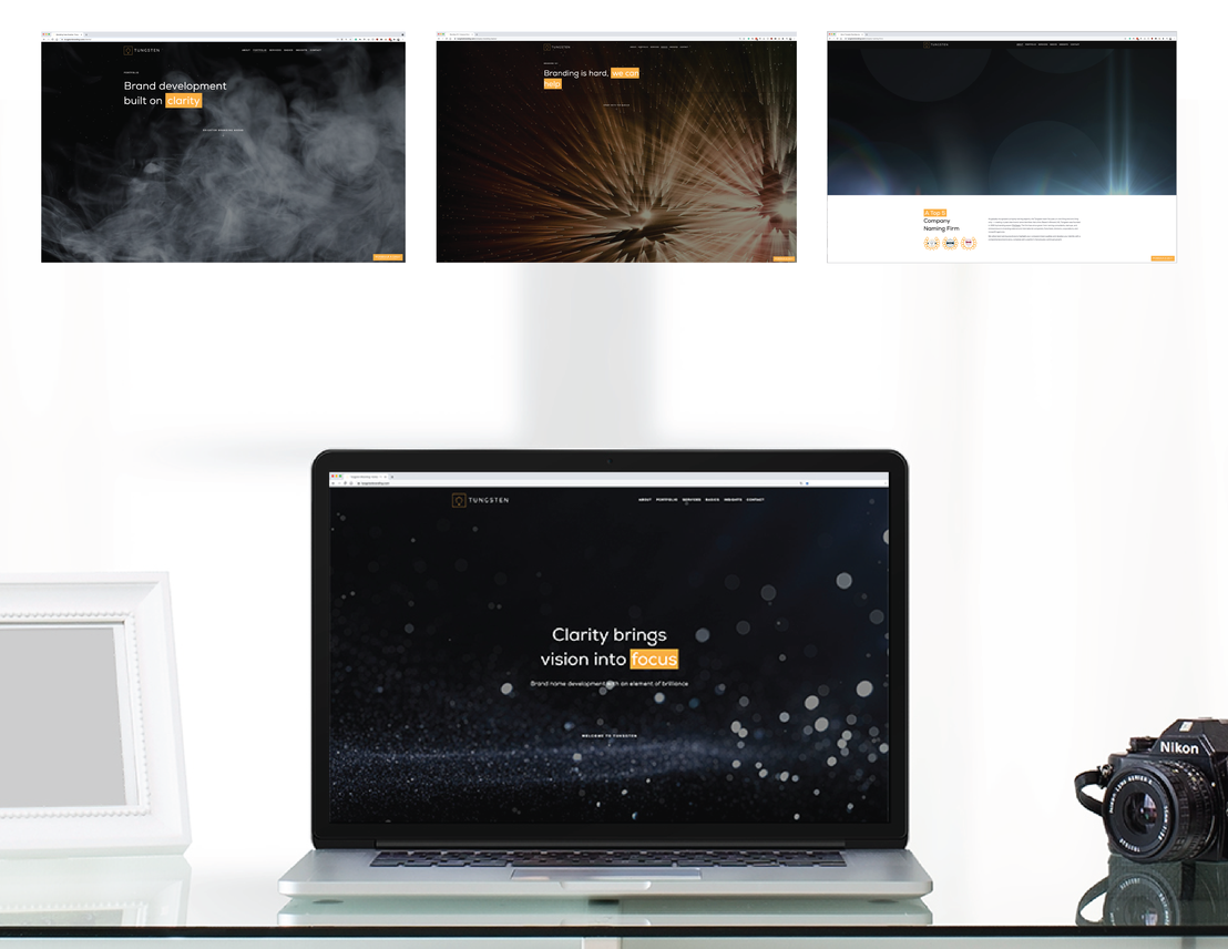 Tungsten Branding web mockup