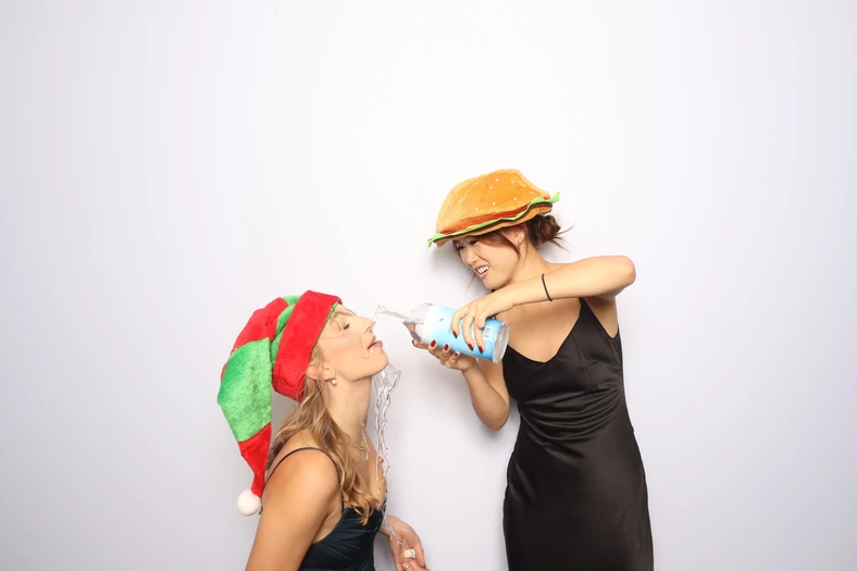 Anniversary photo booth setup at Bryggies Beach Wedding