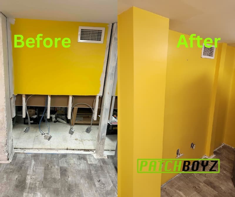 Before and after of a mold removal job in Ottawa costing less than 2000 CAD