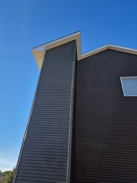 Home elevator shaft roofline.
