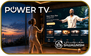 Woman doing Power TV class at home