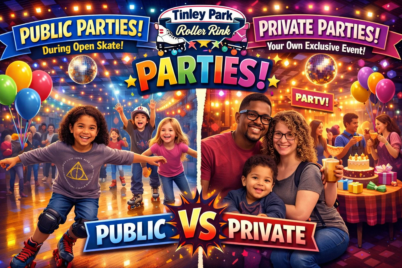 Tinley Park Roller Rink — Public Parties vs Private Parties