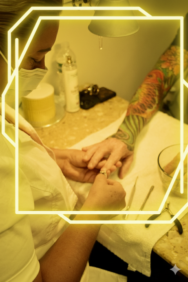 Client getting a facial service