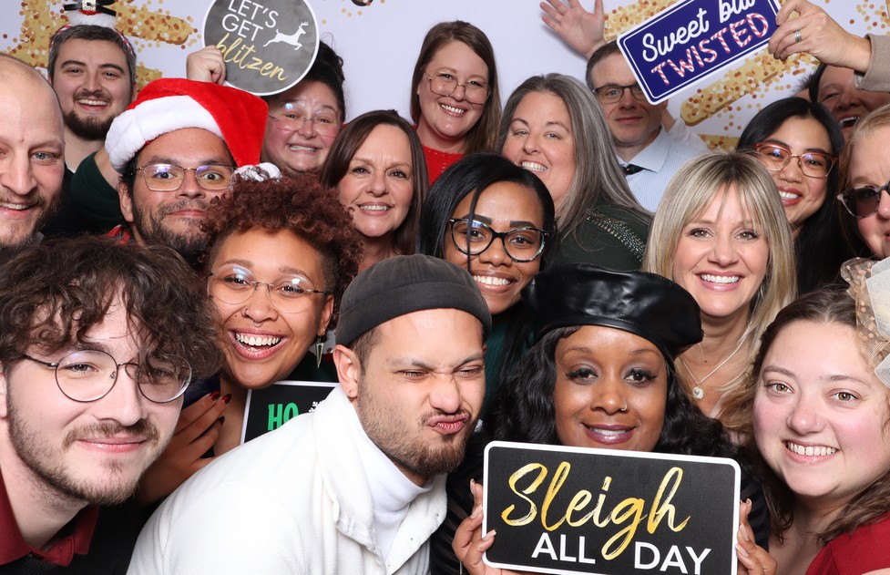 Corporate Christmas party photo booth in Virginia Beach, VA.