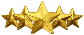 5 star merida painting company at your service. Graphic of 5 stars.