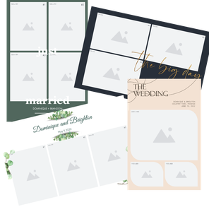 Custom 4x6 wedding photo booth templates by VA Shoreline Events.