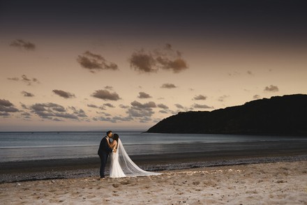 Natural coastal wedding photography in Swansea, South Wales by Karl Baker.