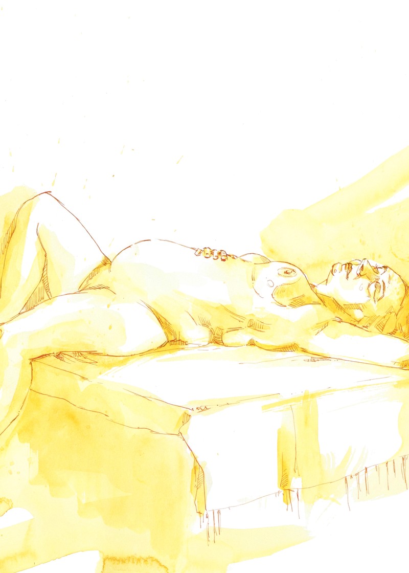 Life drawing by Mark Stephenson from March 2025. Acrylic ink and watercolour on watercolour paper.