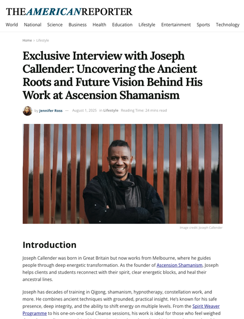 picture of joseph from American Reporter article 1st Aug 2025