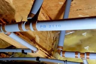 This is what Poly B plumbing in you basement looks like in Ottawa.