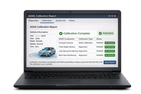 ADAS calibration compliance report displayed on diagnostic software confirming OEM-aligned calibration results