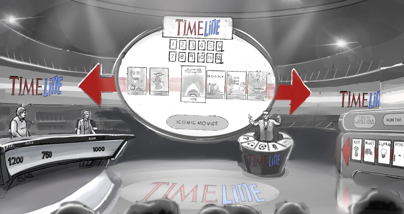 Concept design for Time Life game show, Time Line.