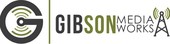 The Gibson Media Works logo, prominently displayed on the website, features the company name in bold, modern font with a stylized camera lens graphic. The logo is primarily black and white with orange accents. Gibson Media Works is a media production company specializing in video, photography, and live event coverage, and a client of Paul Filek.