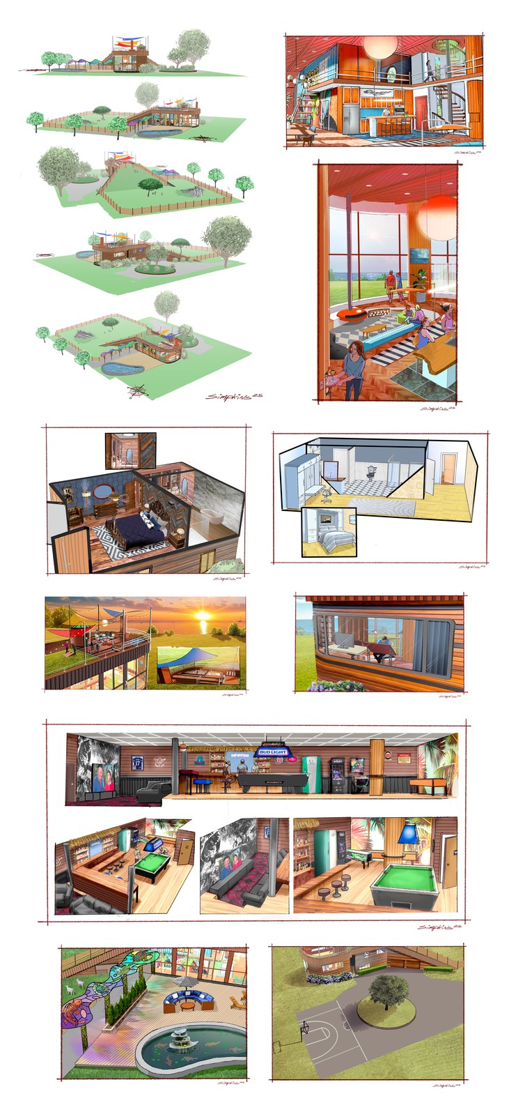 Yoga ad comp illustrations for Athleta. Olly vitamin ads. Yard Advertising. Girl Power. Weight loss, Better sleep. Storyboard artist, Wes Simpkins.