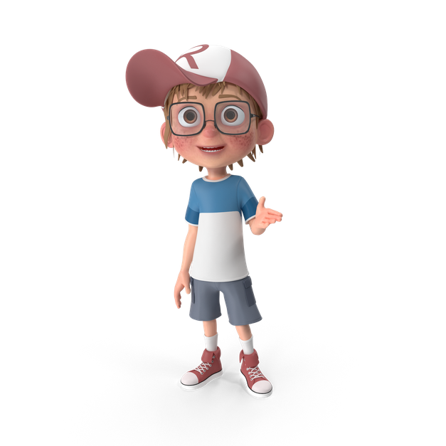 Cartoon Boy Talking.H02.2k