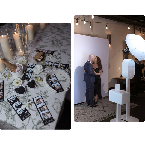 luxury modern and vintage wedding photo booth with prints