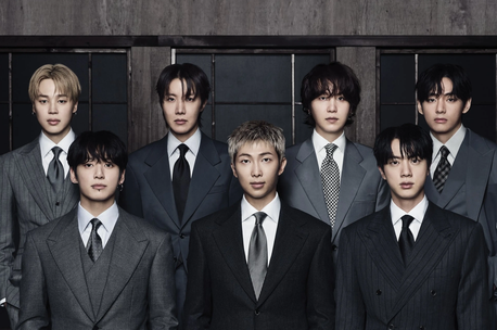 K pop boy band BTS; 7 members wearing suits