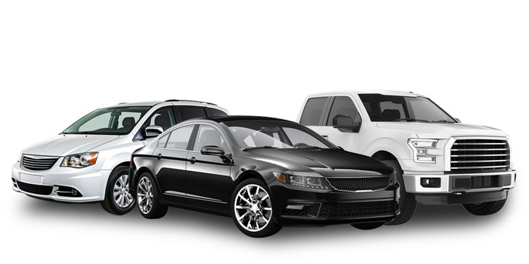 Truck, van and sedan.