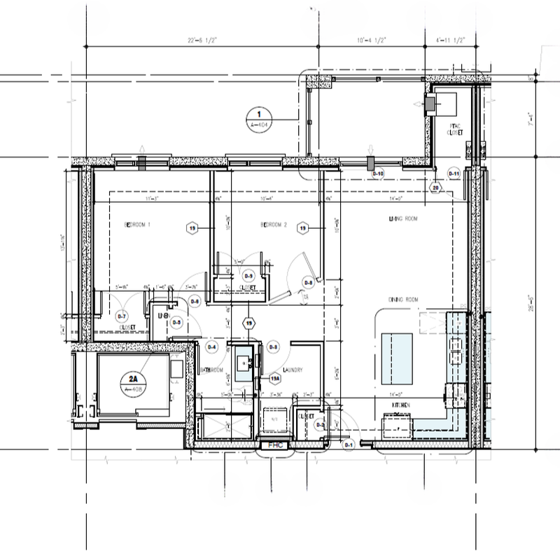 Unit D Floor Plan - 1026 SqFt - 2,499