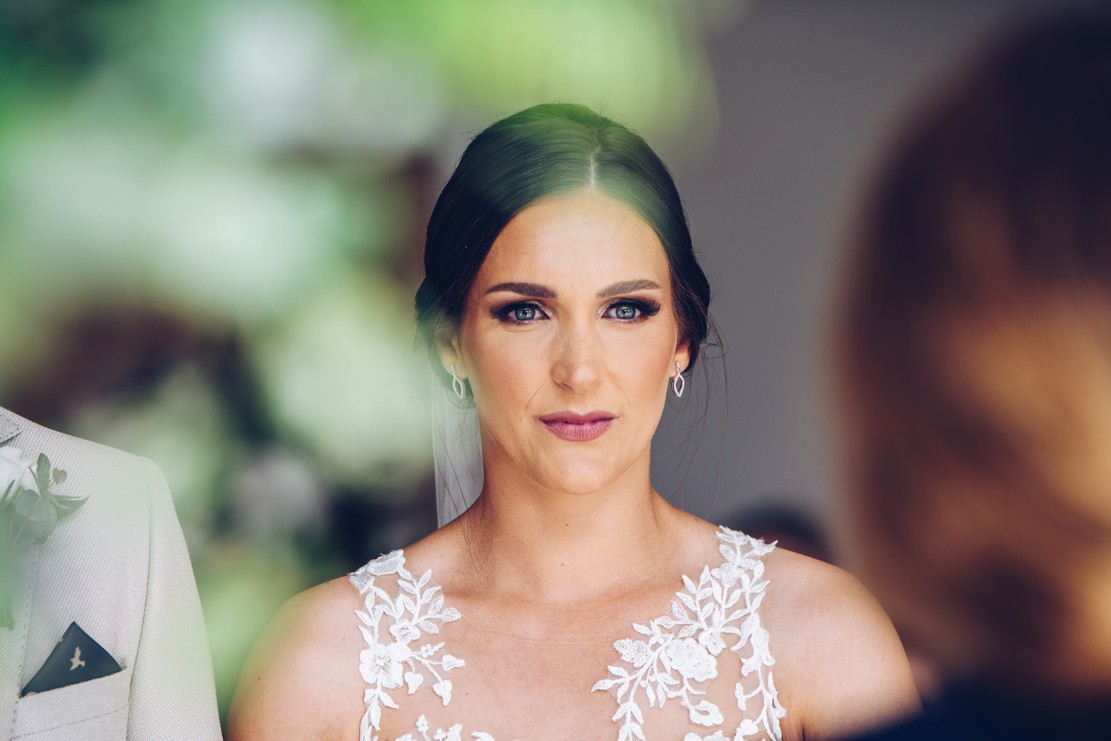 bride at Llanerch vineyard wedding venue. 